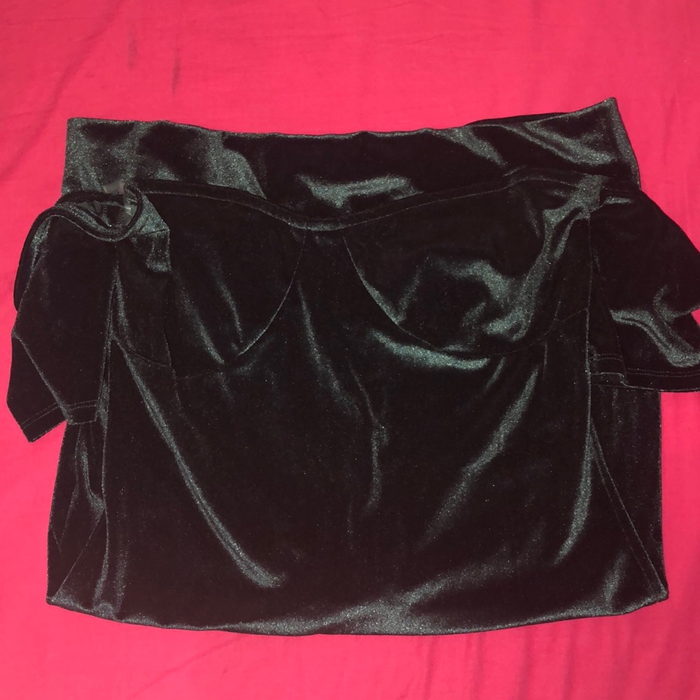 Dark green velvet dress